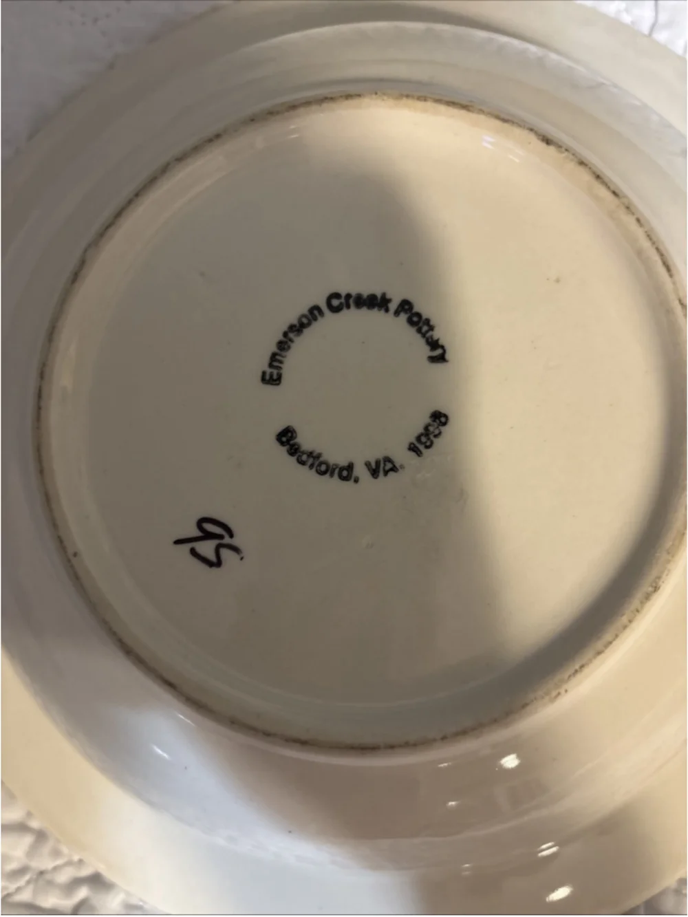 Vintage Emerson Creek Pottery Whimsical Angel Cat Bowl 1990s. (1098)